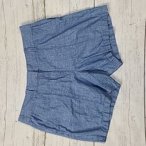 Ann Taylor Loft Linen Blend Blue Short Size 8
